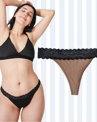 Tanga con cintura de encaje